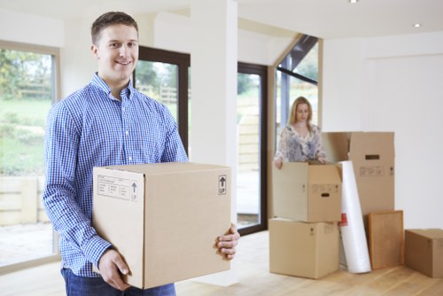 Office removal team planning a Docklands relocation in a modern business district
