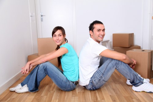 Docklands business storage unit with shelves and packed boxes